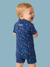 Load image into Gallery viewer, Baby Boys Red White &amp; Boom Fireworks Performance Polo Romper