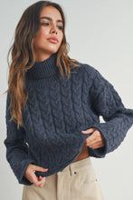 Load image into Gallery viewer, BUTTERMELON - Thick Braid With Turtle Neck Long-Sleeve Sweater -  BMW7168