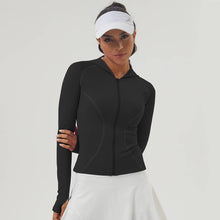 Load image into Gallery viewer, Sodalemon - Women Fall Winter Thumb Hole Hooded Zip-Up Sport Jacket