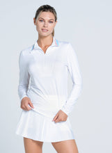Load image into Gallery viewer, Lucky In Love - Women&#39;s 1/4 Zip Retro Revival Long Sleeve - WHITE