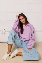 Load image into Gallery viewer, Lace Trim Cutout Sweatshirt - Lavender