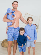 Load image into Gallery viewer, Men&#39;s Blue Seas the Day Swim Trunks