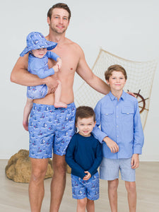 Men's Blue Seas the Day Swim Trunks