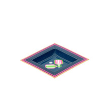 Load image into Gallery viewer, Pickleballs Enameled Tori Trinket Tray - Navy &amp; Pink