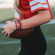 Load image into Gallery viewer, K'lani hair tie bracelets - University of Wisconsin Game Day Hair Tie Bracelets