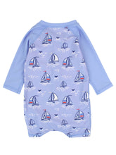 Load image into Gallery viewer, Baby Boys Blue Seas the Day Long Sleeve One Piece Rash Guard
