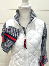 Load image into Gallery viewer, Pearly Vine - Audrey Ribbon FC - Nvy Gingham w/Navy &amp; Red Stripe Ribbon