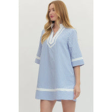 Load image into Gallery viewer, Striped half sleeve mini dress
