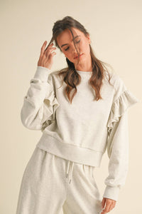 Ruffled Detail Sweatshirt