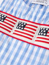 Load image into Gallery viewer, 4th of july Flag Embroidery Smocking Boys Romper