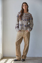 Load image into Gallery viewer, Knit Sweater Fair Isle Long Sleeve Cardigan