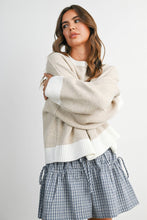 Load image into Gallery viewer, BUTTERMELON - Cozy Contrast Trim Sweater-BMW8575