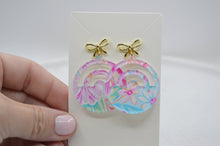 Load image into Gallery viewer, The Adorned Fox - Preppy Summer Floral Acrylic Earrings, Colorful, bright
