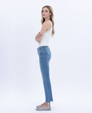 Load image into Gallery viewer, FLYING MONKEY - HIGH RISE DISTRESSED HEM KICK FLARE JEANS F5732