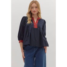 Load image into Gallery viewer, Solid Top with Tartan Trim