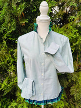 Load image into Gallery viewer, Pearly Vine - Mary Tyler Moore Holiday Ribbon Untucked Oxford - Grn w Grn