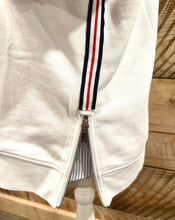 Load image into Gallery viewer, Pearly Vine - Danny Sweatshirt - White w Red, White &amp; Navy Stripe Ribbon