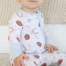 Load image into Gallery viewer, Tiny Touchdowns Convertible Zip Romper | Neutral