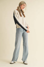Load image into Gallery viewer, &amp;MERCI - WHIP STITCH TWO-TONE SWEATER MSW11155