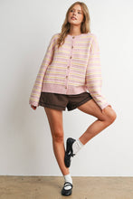 Load image into Gallery viewer, BUTTERMELON - Cozy Stripe Button-Up Cardigan- BMC8594