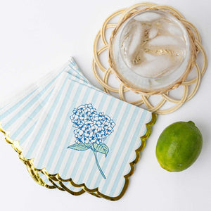 8 Oak Lane - Hydrangea Stem Paper Beverage Napkin Packs