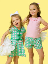Load image into Gallery viewer, Girls Pink Coastal Cane Active Ruffle Tank Top