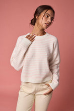 Load image into Gallery viewer, Striped Brushed Crewneck Sweater - Blue