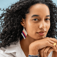 Load image into Gallery viewer, Frida Diagonal Stripe Beaded Earrings