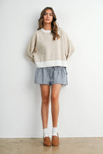 Load image into Gallery viewer, BUTTERMELON - Cozy Contrast Trim Sweater-BMW8575