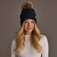 Load image into Gallery viewer, Panache Apparel Co. - Navy Cable Knit Pom Hat