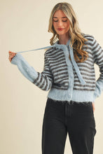 Load image into Gallery viewer, &amp;MERCI - STRIPED HOODIE SWEATER CARDIGAN MSW11063