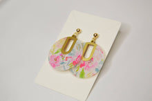 Load image into Gallery viewer, The Adorned Fox - Floral Notch Filled Circle Earrings, Acrylic Earrings