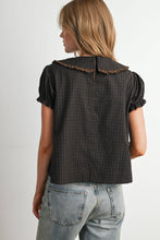 Load image into Gallery viewer, Plaid Peter Pan Collar Puff Sleeve Blouse-BMT8693