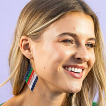 Load image into Gallery viewer, INK + ALLOY - Frida Diagonal Uniform Stripe Beaded Earrings St. Tropez Wholesale