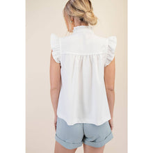 Load image into Gallery viewer, STYLE USA - Sleeveless Ruffle Top: SKY / M