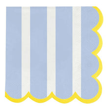 Load image into Gallery viewer, Slant Collections by Creative Brands - Wavy Scalloped Napkins - Blue Stripe - 20ct
