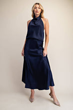 Load image into Gallery viewer, Halter Neck Cowl Neck Sleeveless Satin Top