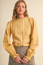Load image into Gallery viewer, Pin Tuck Lake Trim Blouse - Honey Gold
