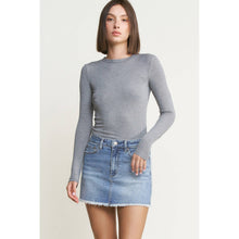 Load image into Gallery viewer, Mica Denim - DENIM MINI SKIRT WITH RAW HEM
