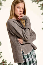 Load image into Gallery viewer, La Miel - JDS3607-Crew Mock Neck Sweater ContrastStitch Halloween Fall