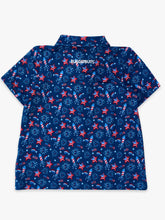 Load image into Gallery viewer, Boys Red White &amp; Boom Fireworks Knit Short Sleeve Performance Polo