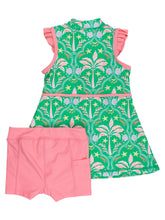 Load image into Gallery viewer, Girls Coconut Cabana Flutter Sleeve Active Dress &amp; Bike Short Set