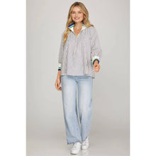 Load image into Gallery viewer, Navy Striped Top