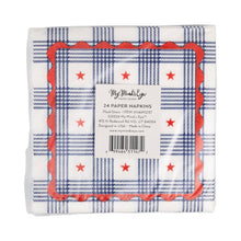 Load image into Gallery viewer, My Mind’s Eye - HAM1237 - Plaid Stars Paper Cocktail Napkin