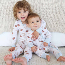 Load image into Gallery viewer, Tiny Touchdowns Convertible Zip Romper | Neutral