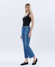 Load image into Gallery viewer, FLYING MONKEY - HIGH RISE RAW HEM BOOTCUT JEANS F6084