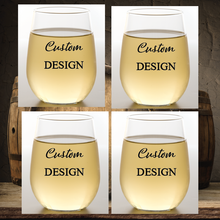 Load image into Gallery viewer, Wine-Oh! - CUSTOM 4-pk Stemless Tritan Wine Tumblers NO Set-up Charges