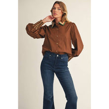 Load image into Gallery viewer, STYLE USA - Embroidery Accent Shirt