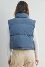 Load image into Gallery viewer, Fall Adoreme Corduroy Puffer Vest - Denim Blue