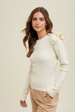 Load image into Gallery viewer, Ruffle Sleeve Sweater - Cream